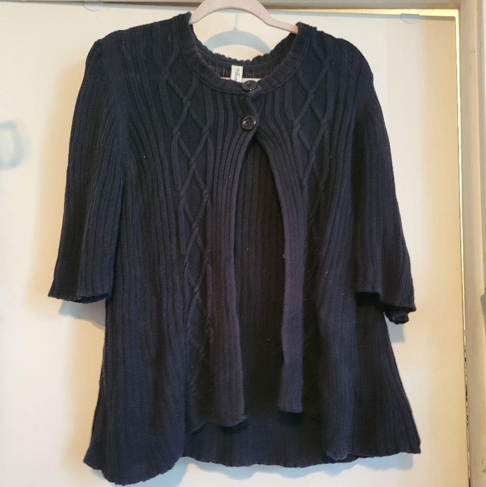 Black 3/4 sleeve knitted pull on sweater